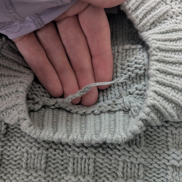 Sincerely Jules Mint Gray Ribbed Knit Sweater - Picture 7 of 7